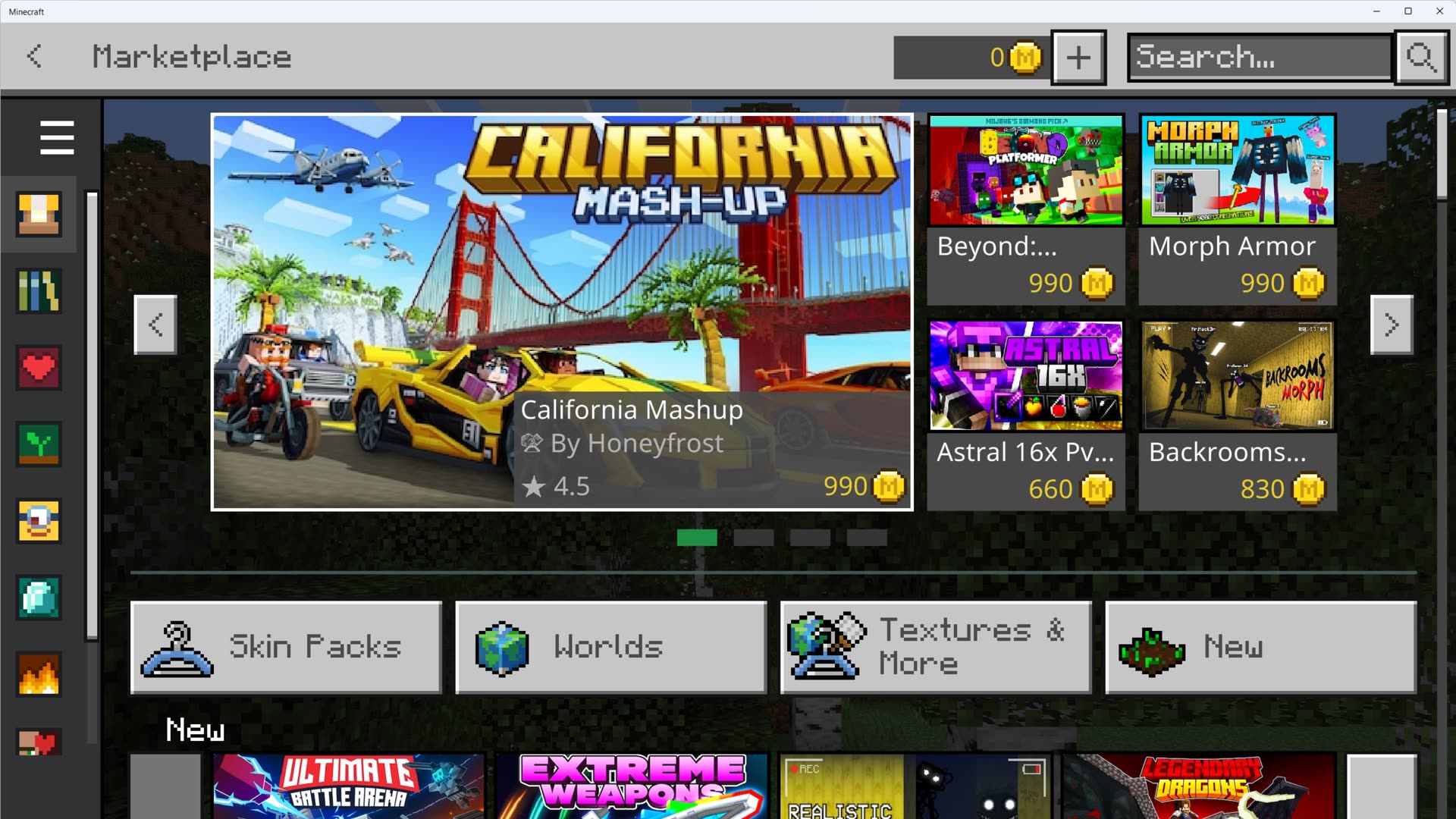 Bedrock Marketplace in launcher